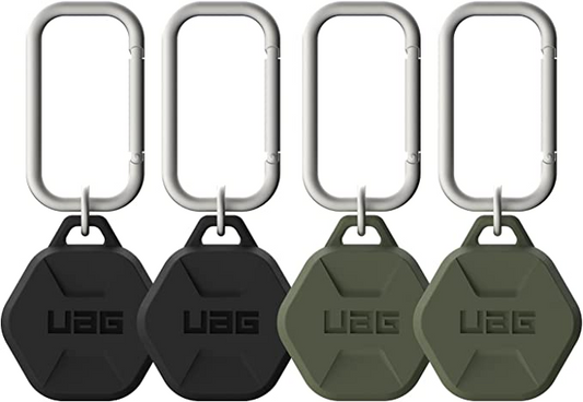 uag (apple exclusive) scout airtags 4 pack - black/olive
