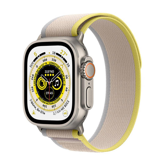 Apple Watch Ultra (GPS + Cellular) - Caja de titanio de 49 mm - Correa Loop Trail amarilla/beis - Talla S/M