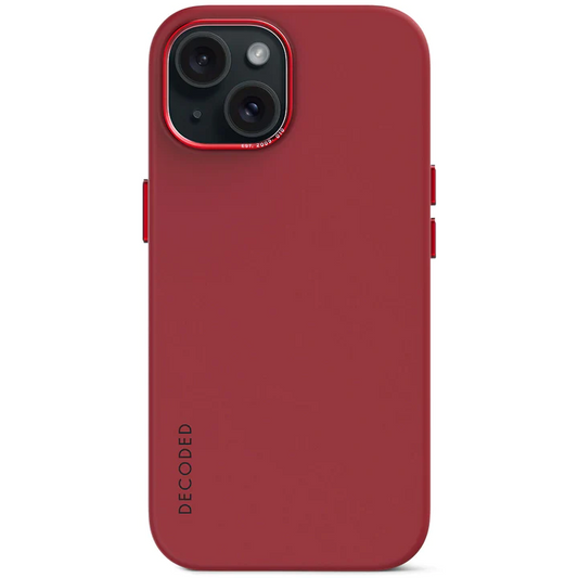 Case de silicona antimicrobiana DECODED para iPhone 15 - Rojo