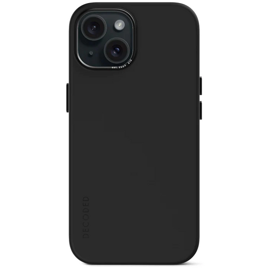Case de silicona antimicrobiana DECODED para iPhone 15 - Negro