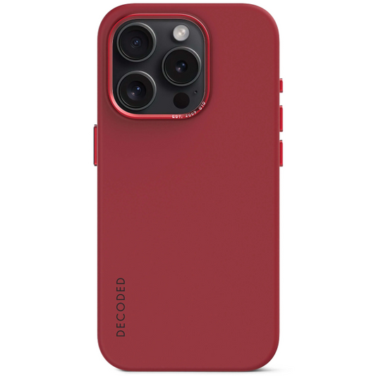Case de silicona antimicrobiana DECODED para iPhone 15 Pro Max - Rojo