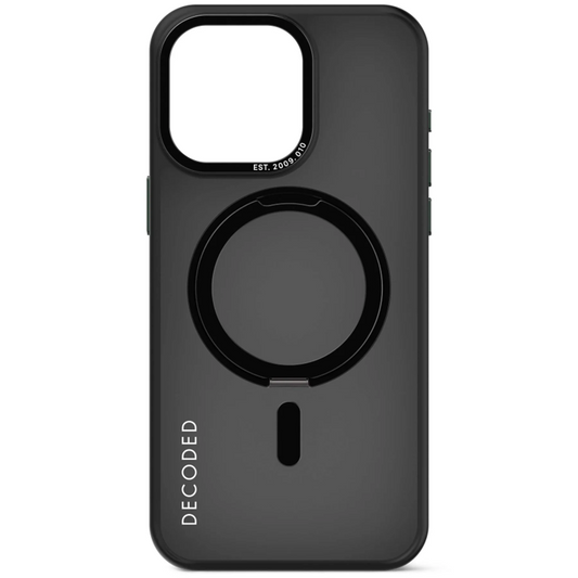 Case de soporte de lazo transparente de plastico reciclado para iPhone 15 Pro Max - Negro Esmerilado