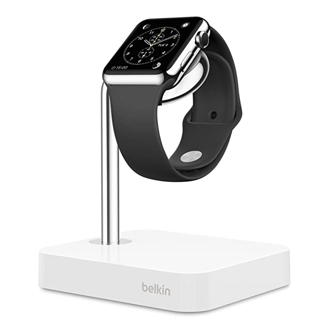 Base y Soporte de Carga Belkin con Cable de Pies Para Apple Watch (Blanco) Blanco
