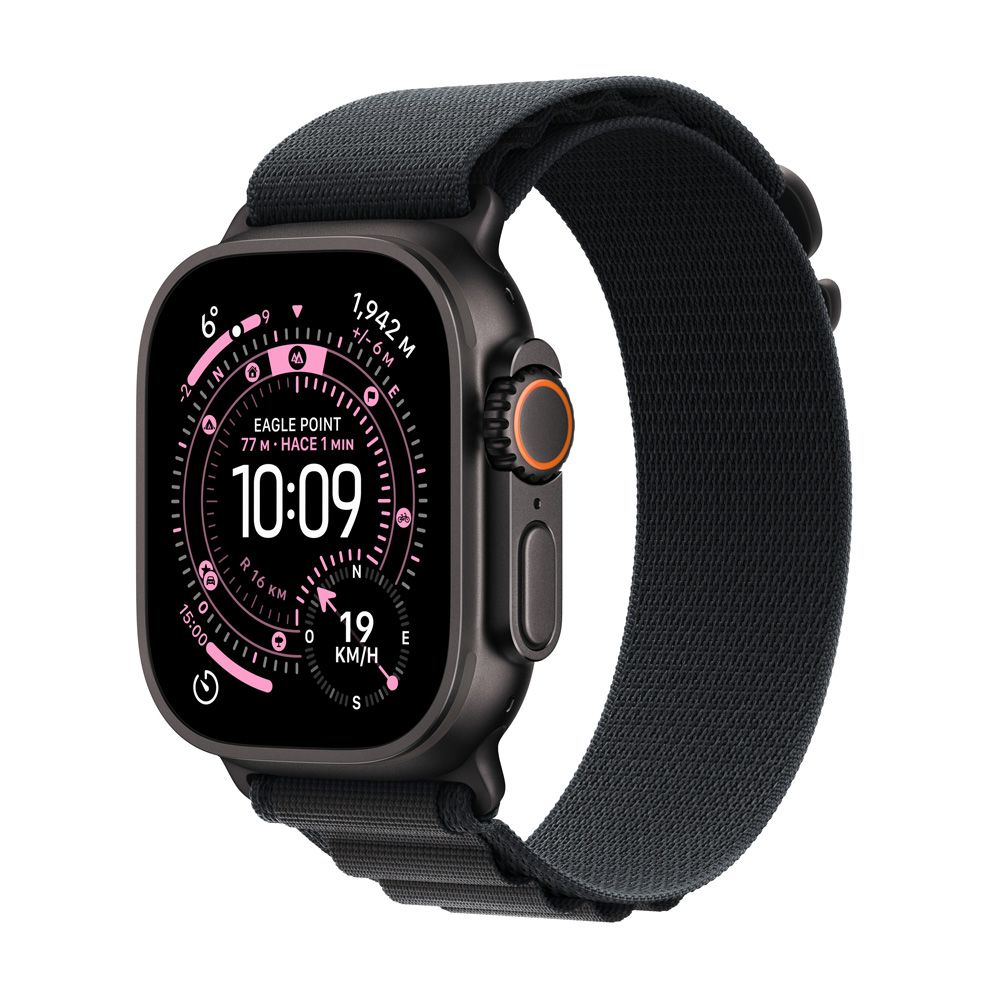 Apple Watch Ultra 3 GPS + Cellular • Caja de titanio negro de 49 mm • Correa Alpine negra - M