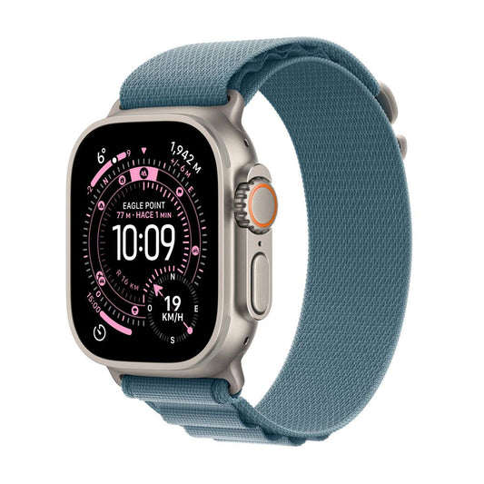 Apple Watch Ultra 3 GPS + Cellular • Caja de titanio natural de 49 mm • Correa Alpine azul claro - L