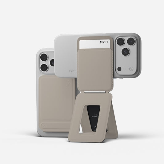 CARTERA MOFT MAGSAFE PARA IPHONE CON STAND TRIPODE TAUPE