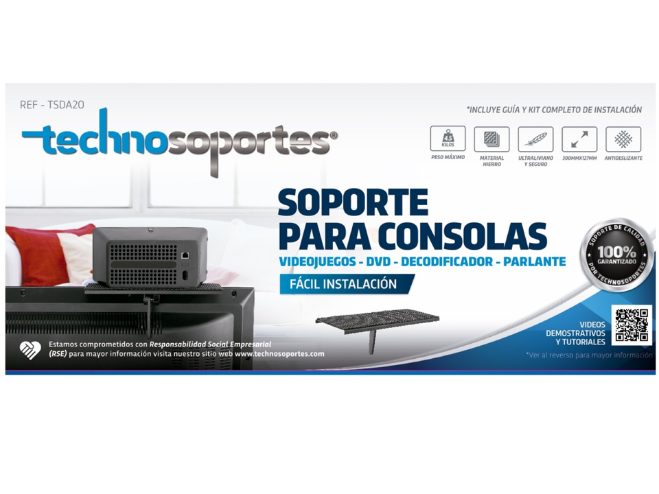 Soporte TECHNOSOPORTES Ajustable para  Apple TV, DVD y Consolas