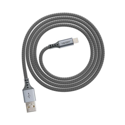 Cable de Aleacion Ventev de USB-A a Lightning de 4 pies - Gris acero