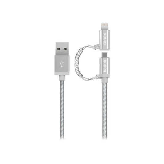 Cable Duo MicroUsb / Lightning Kanex Premium Silver
