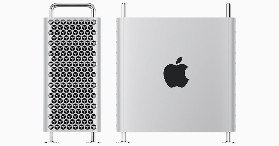 Dos Mac Pro que muestran un diseño elegante y compacto
