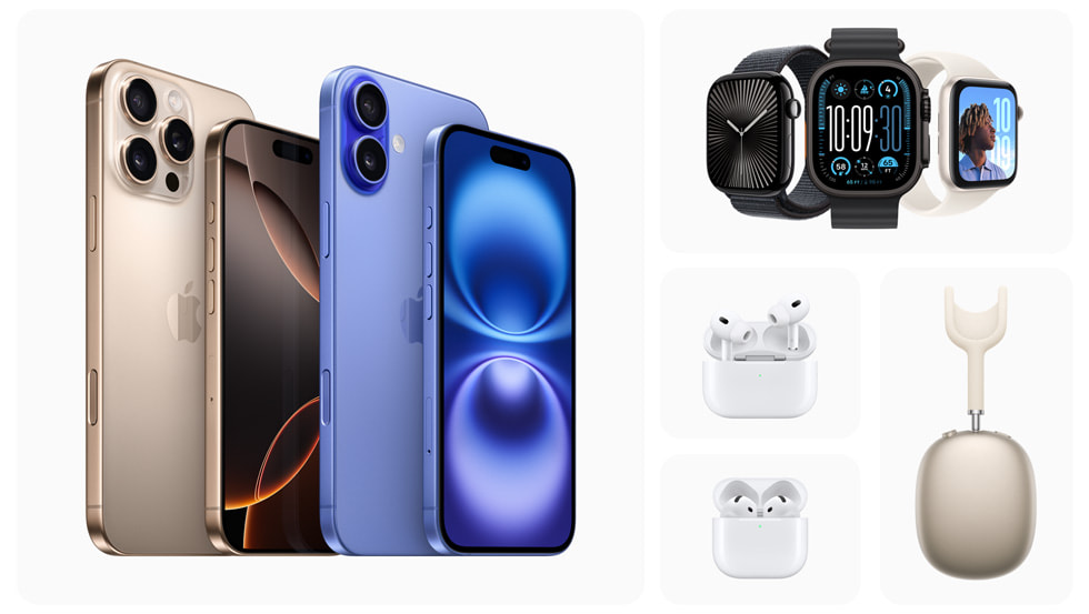 Nuevos productos de Apple, como el iPhone 16, los AirPods Pro 2 y los Watch Series 10