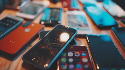 Diferentes tipos de iPhone en una mesa  