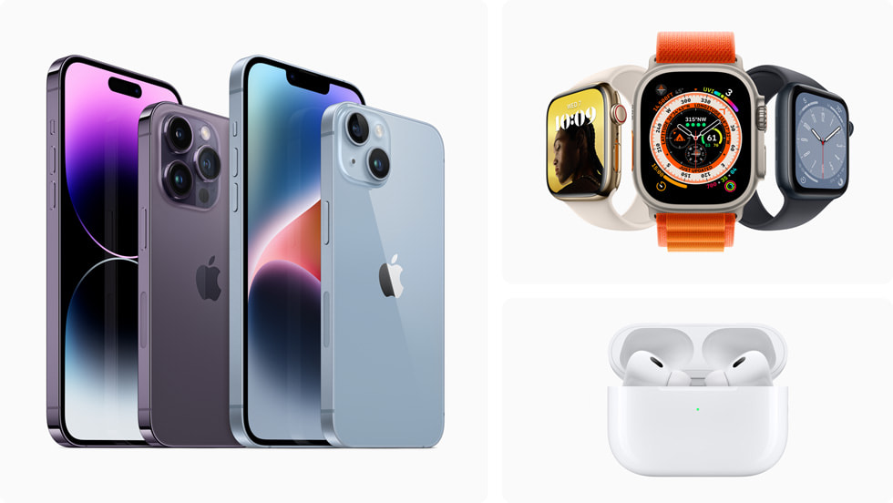 Diferentes modelos de iPhone, Apple Watch y AirPods Pro en promoción durante el Black Friday 2024