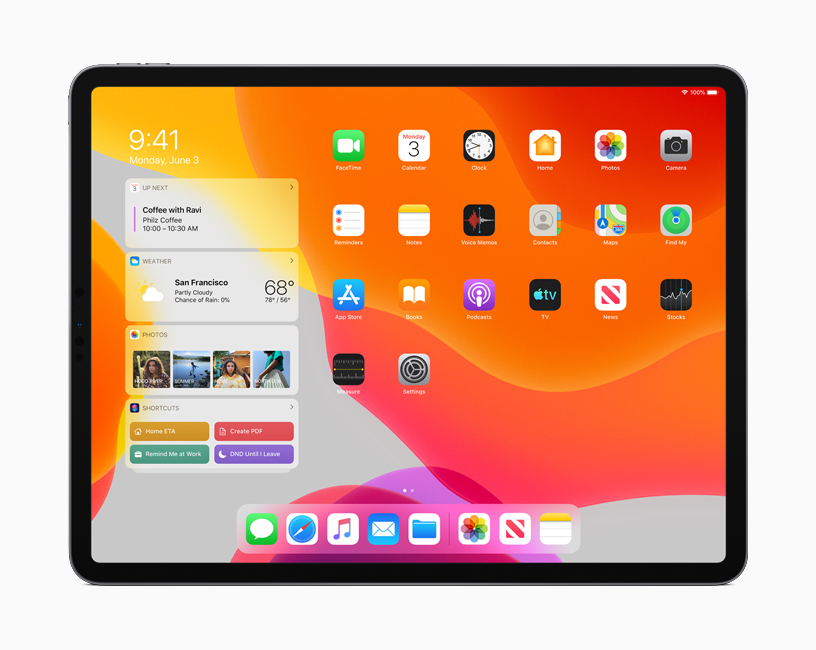Un IPad de última generación. Vista frontal