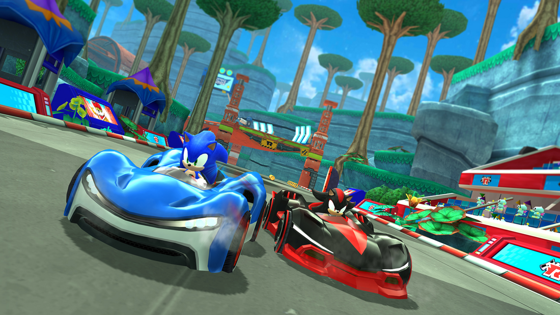 Imagen del juego Sonic Racing disponible en Apple Arcade.