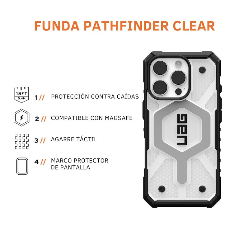 CASE UAG PATHFINDER CLEAR MAGSAFE IPHONE 16 PRO CLEAR