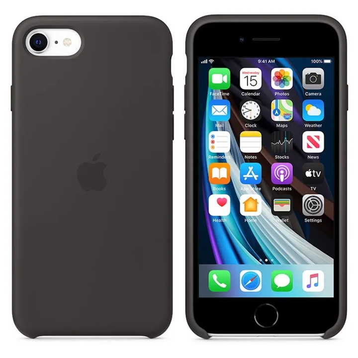 Case Apple de Silicona Para iPhone SE - Negro