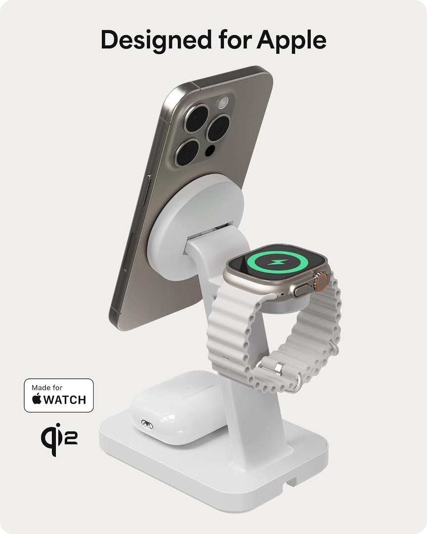 BASE DE CARGA MOPHIE 3 EN 1 QI2 WHT