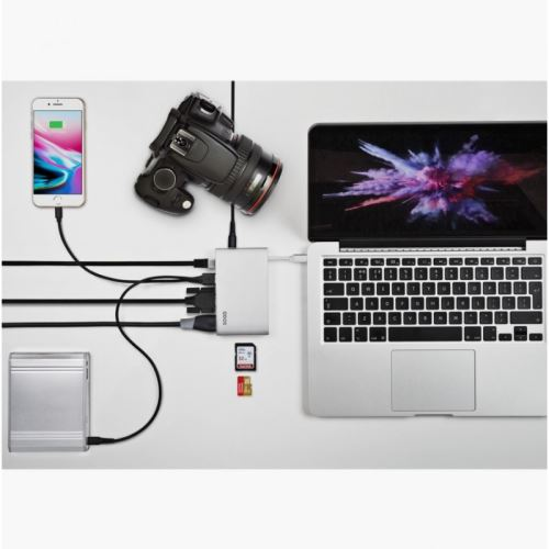 Multipuerto USB-C Powerlink 8:1 hub Gris espacial