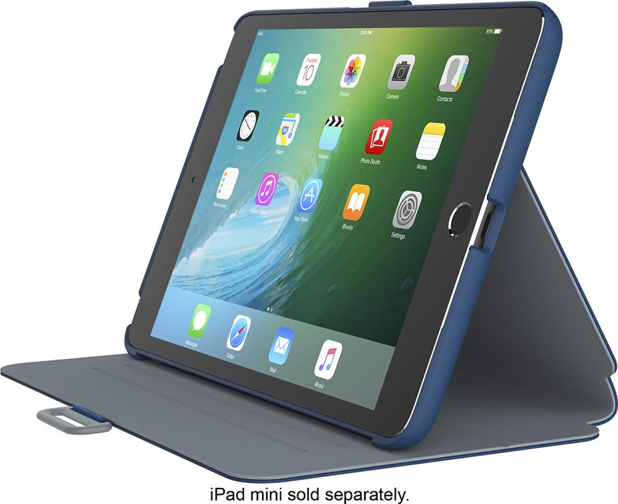 Case SPECK STYLE FOLIO Para iPad Mini 4 - Azul mar profundo, Gris níquel