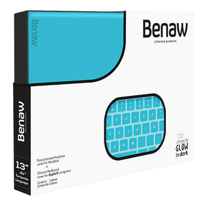 Case Rigido BENAW Resplandese en la Oscuridad Turquesa Para MacBook Pro Retina 13