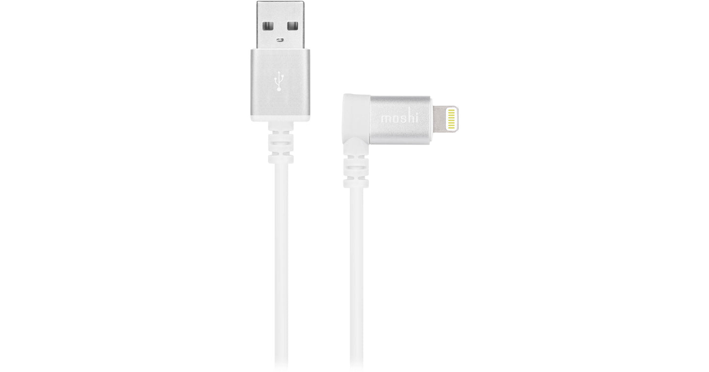 LIGHTNING TO USB CABLE WITH 90-DEGREE CONNECTOR WHITE (1.5 M)