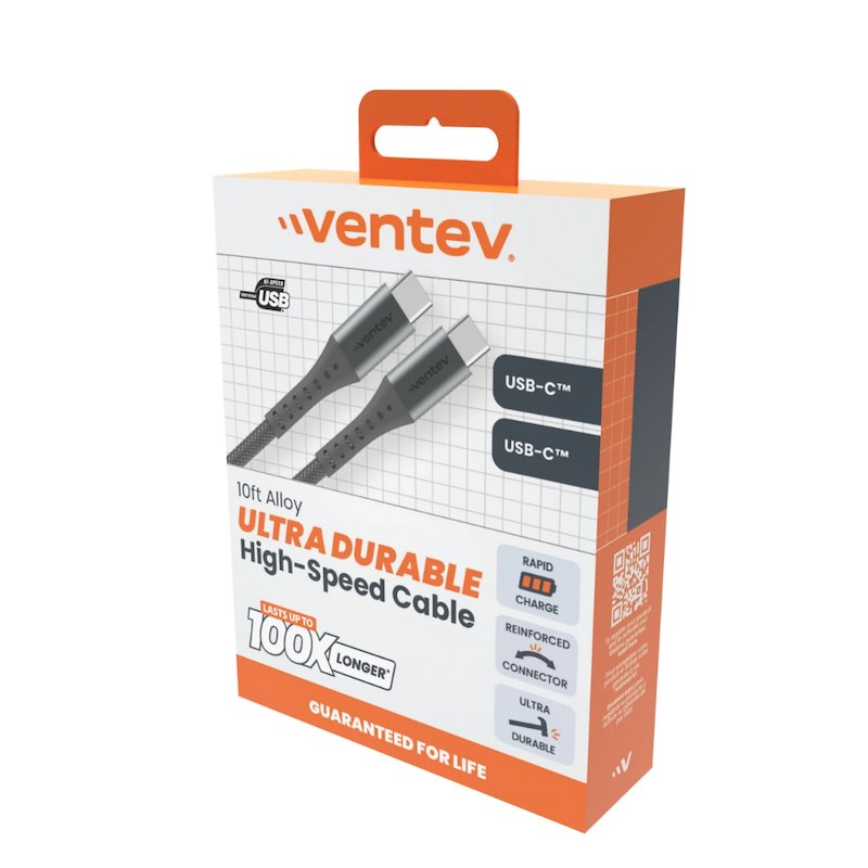 CABLE VENTEV ALLOY USB-C A USB-C 3M GREY