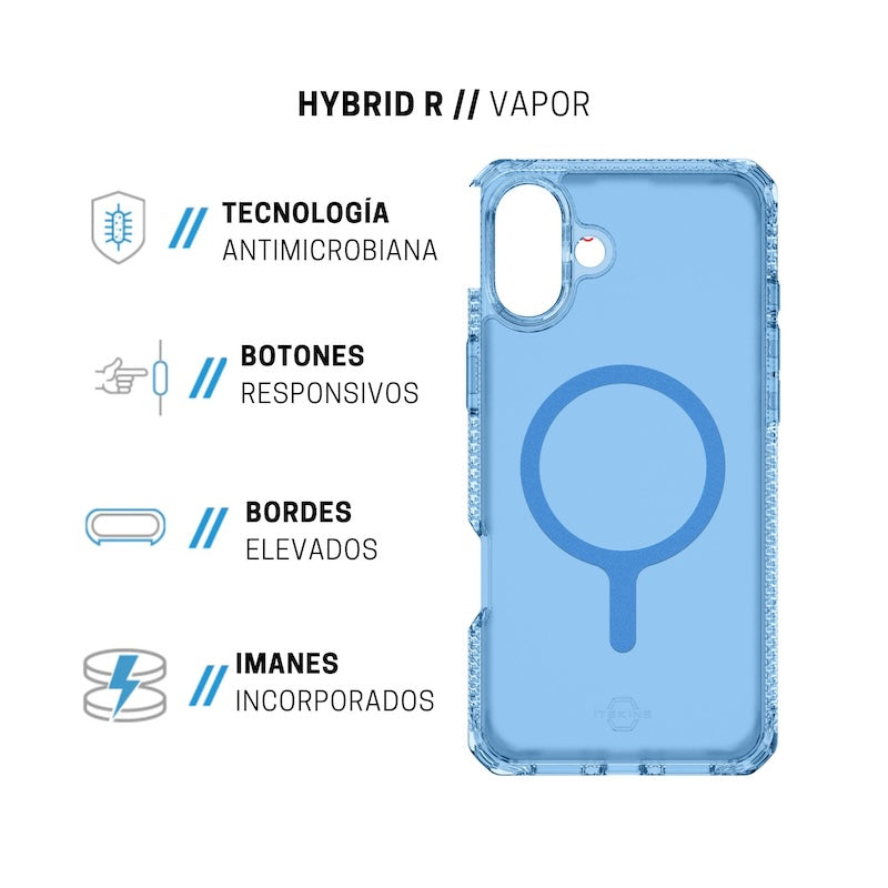 CASE ITSKINS HYBRID R IPH 16 BLU