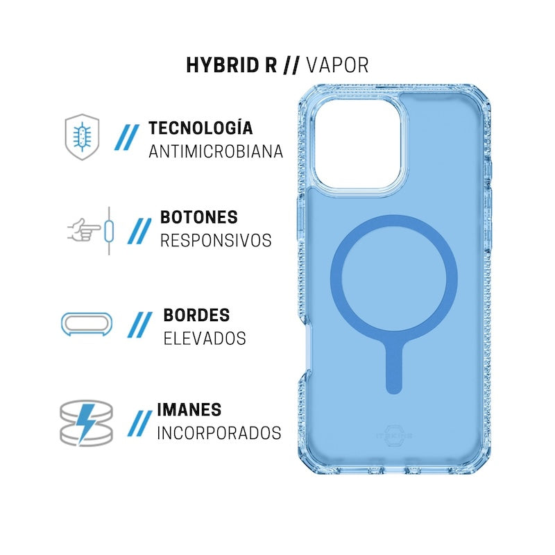 CASE ITSKINS HYBRID R IPH 16 PM BLU