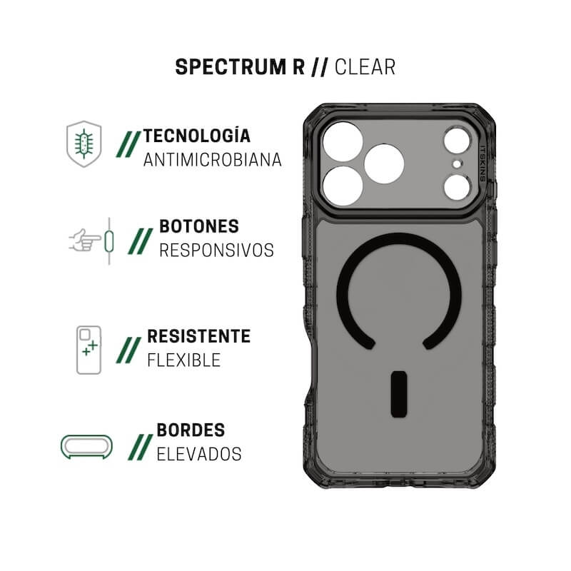 CASE ITSKINS SUPREME R CLEAR MAGSAFE IPHONE 17 PRO MAX GRAPHITE