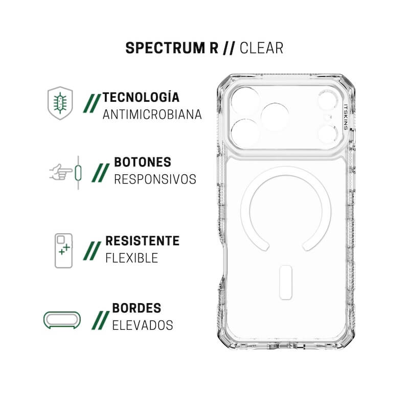 CASE ITSKINS SUPREME R CLEAR MAGSAFE IPHONE 17 PR CLEAR/WHITE