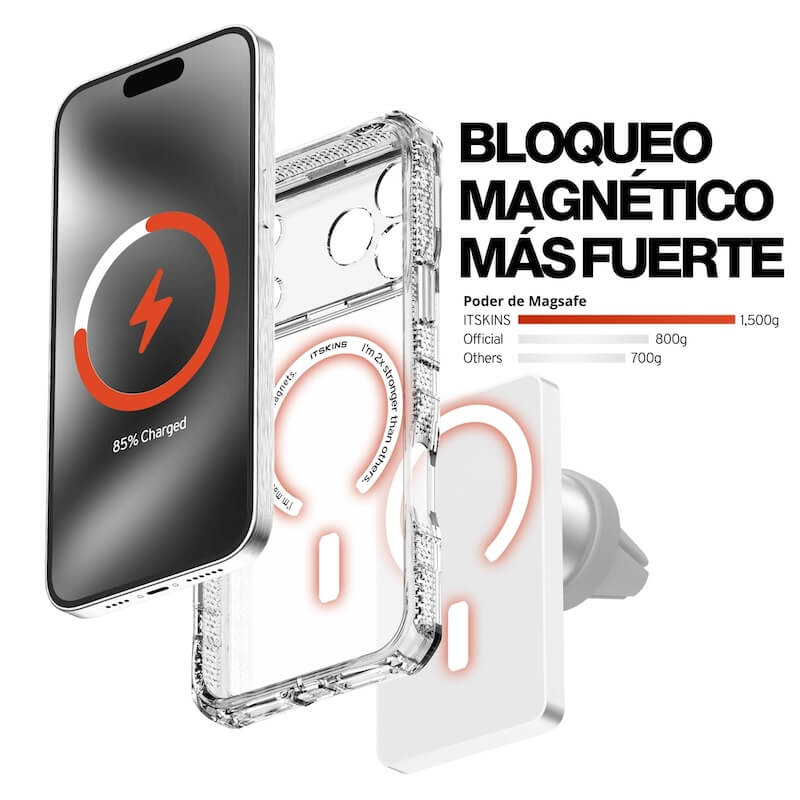 CASE ITSKINS SUPREME R CLEAR MAGSAFE IPHONE 17 PR CLEAR/WHITE