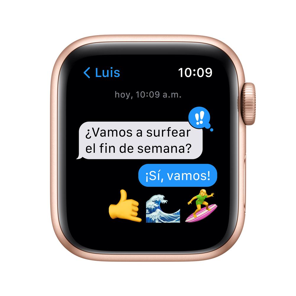 Apple Watch SE (GPS) - Caja de aluminio en oro de 40 mm - Correa deportiva blanco estelar - Talla única