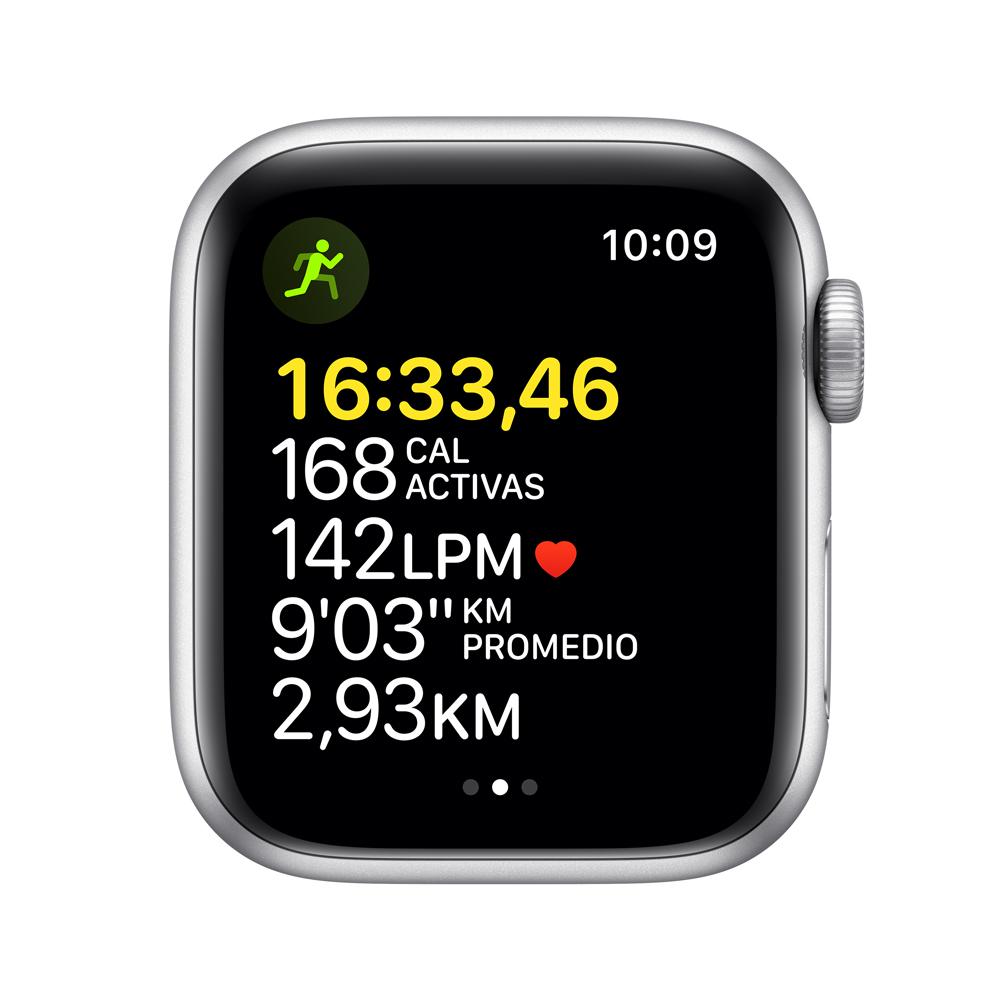 Apple Watch SE (GPS) - Caja de aluminio en plata de 40 mm - Correa deportiva en color abismo - Talla única