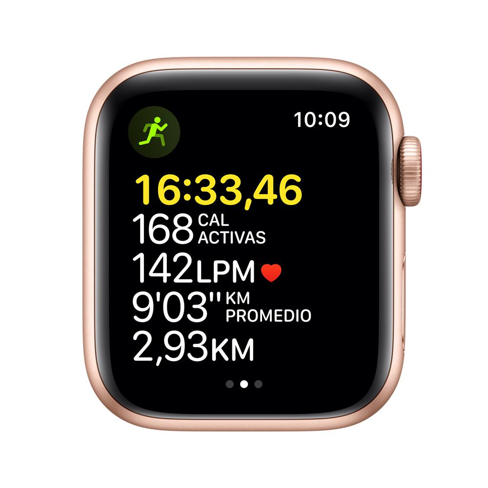 Apple Watch SE (GPS + Cellular) - Caja de aluminio en oro de 44 mm - Correa deportiva blanco estelar - Talla única