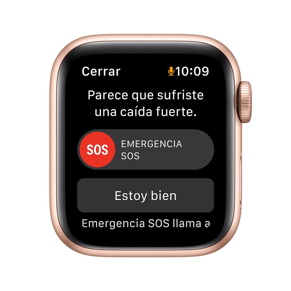 Apple Watch SE (GPS + Cellular) - Caja de aluminio en oro de 44 mm - Correa deportiva blanco estelar - Talla única