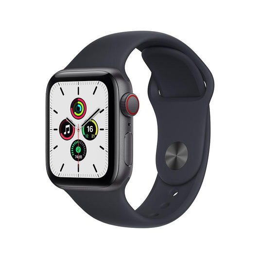 Apple Watch SE (GPS + Cellular) - Caja de aluminio en gris espacial de 40 mm - Correa deportiva en color medianoche - Talla única