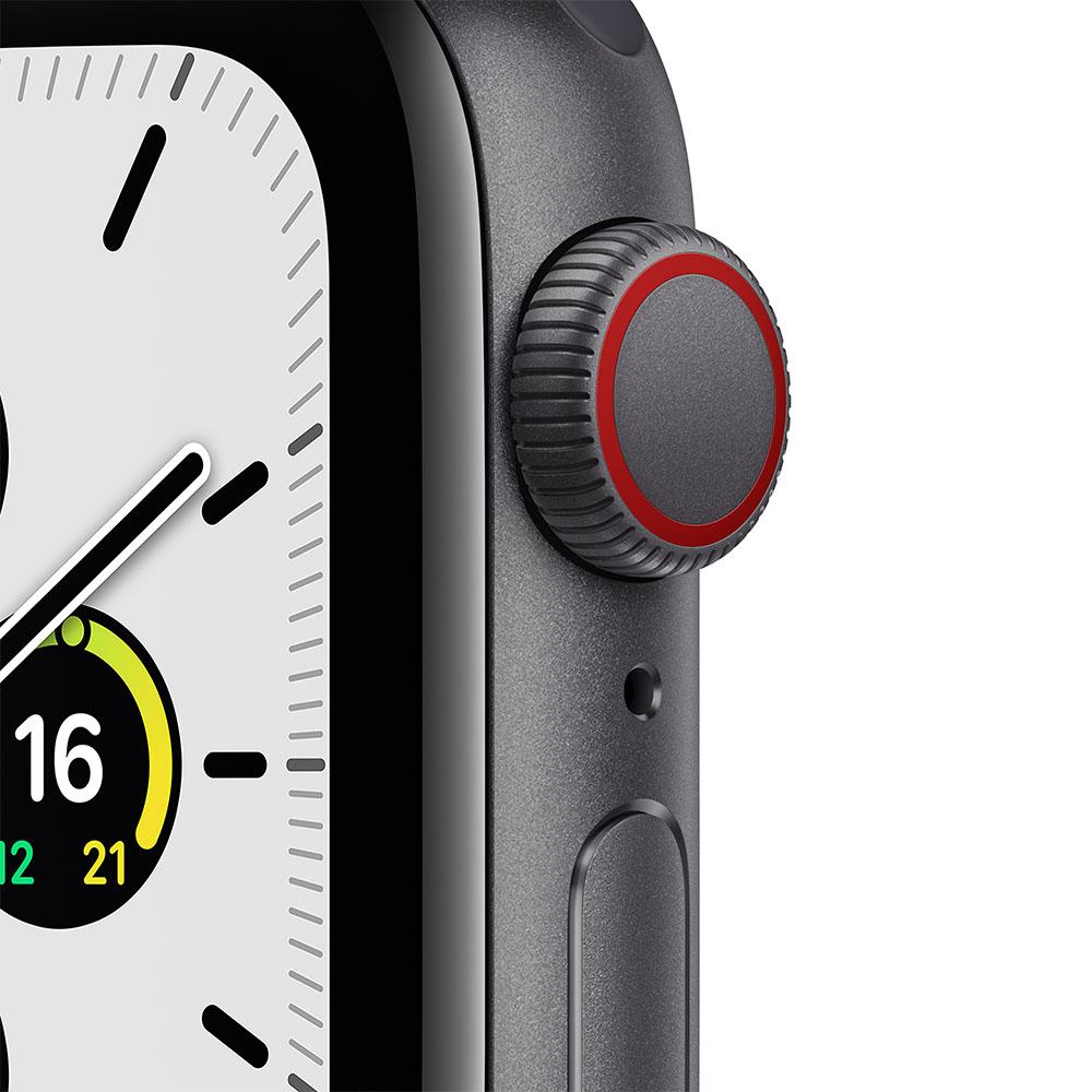 Apple Watch SE (GPS + Cellular) - Caja de aluminio en gris espacial de 44 mm - Correa deportiva en color medianoche - Talla única