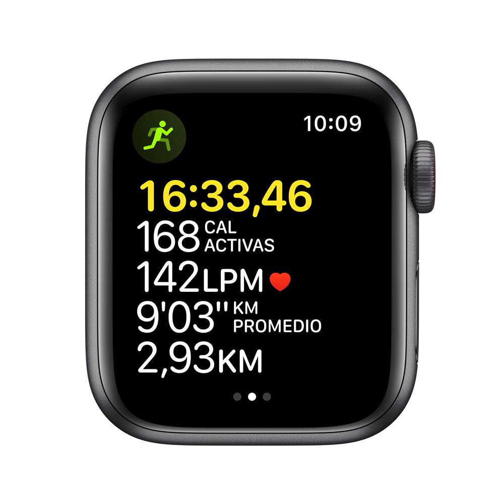 Apple Watch SE (GPS + Cellular) - Caja de aluminio en gris espacial de 44 mm - Correa deportiva en color medianoche - Talla única