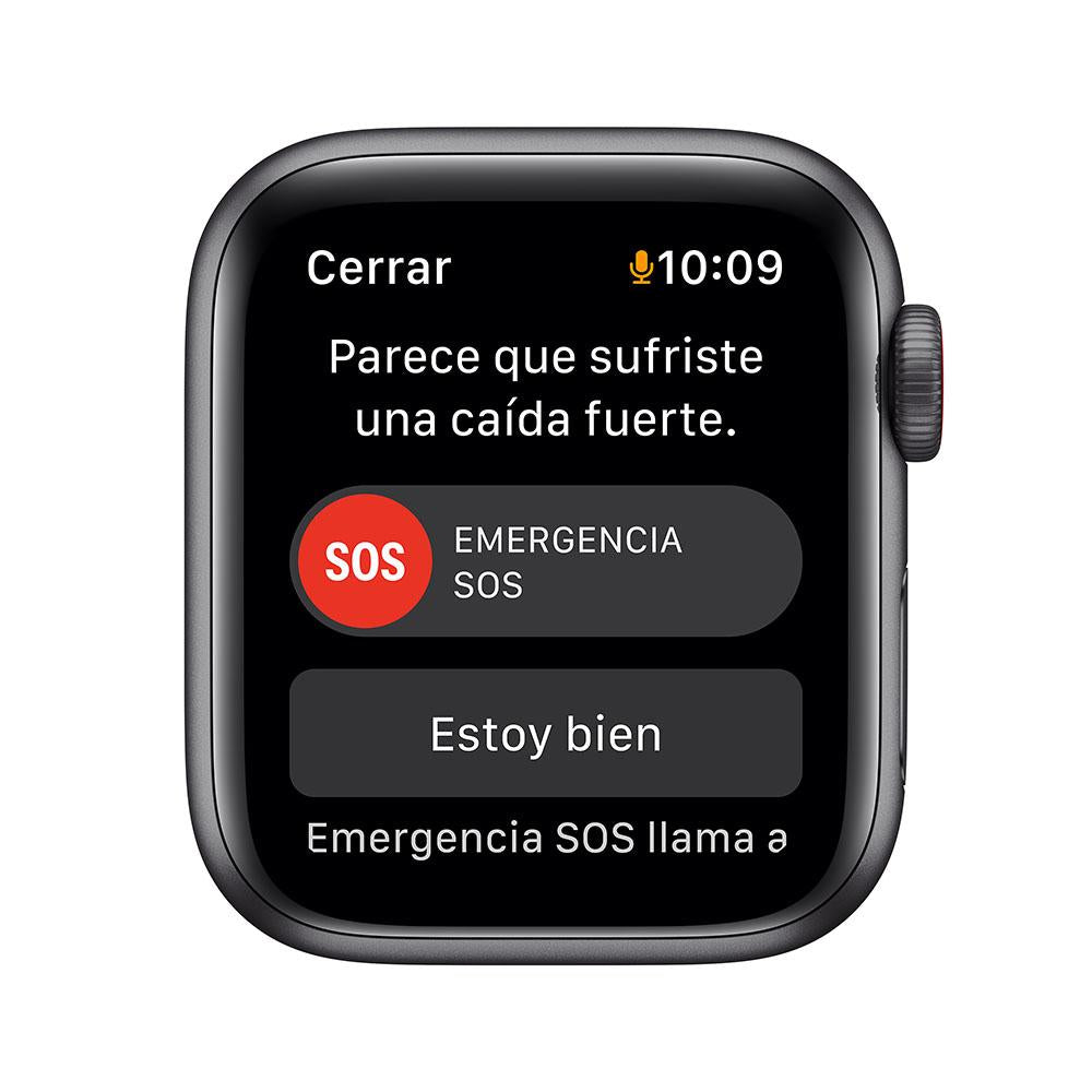 Apple Watch SE (GPS + Cellular) - Caja de aluminio en gris espacial de 44 mm - Correa deportiva en color medianoche - Talla única