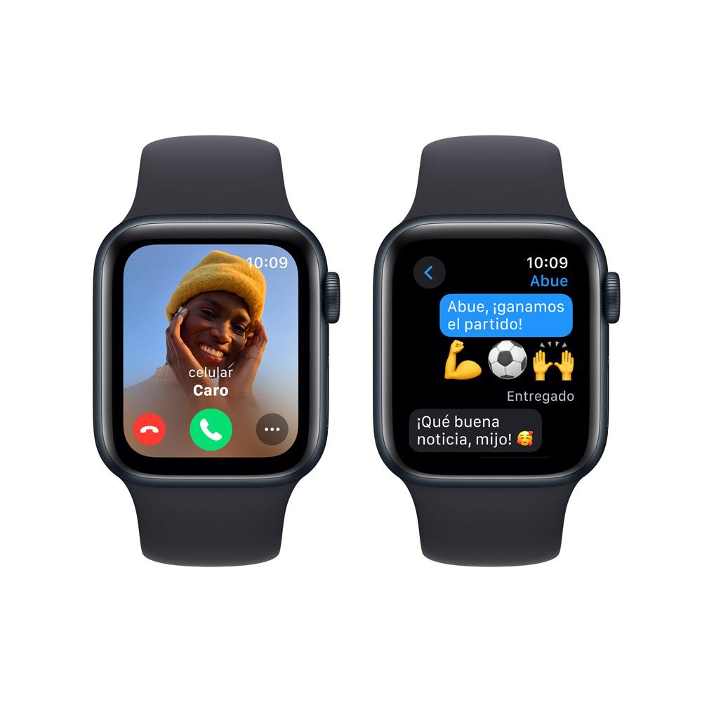 Apple Watch SE GPS • Caja de aluminio color medianoche de 40 mm • Correa deportiva color medianoche - S/M