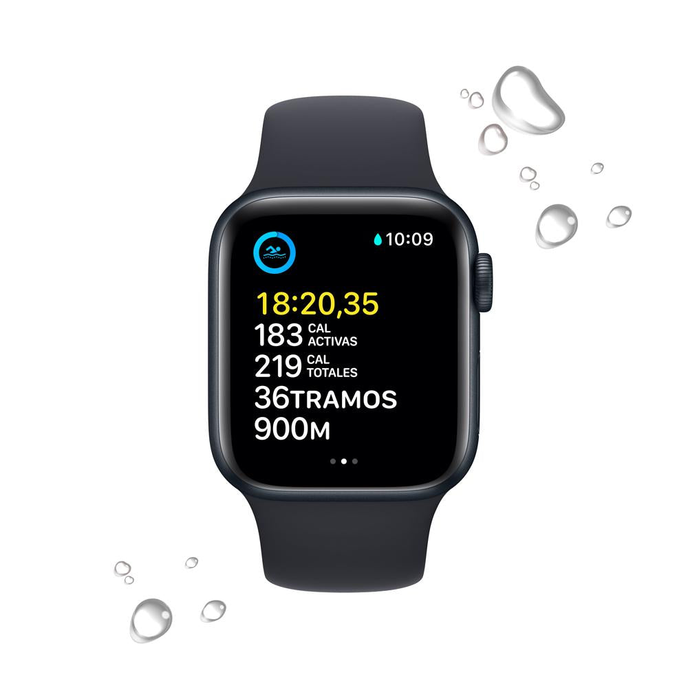 Apple Watch SE (GPS) - Caja de aluminio en color medianoche de 40 mm - Correa deportiva en color medianoche - Talla única