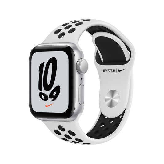 Apple Watch Nike SE (GPS) - Caja de aluminio en plata de 40 mm - Correa Nike Sport platino puro/negra - Talla única