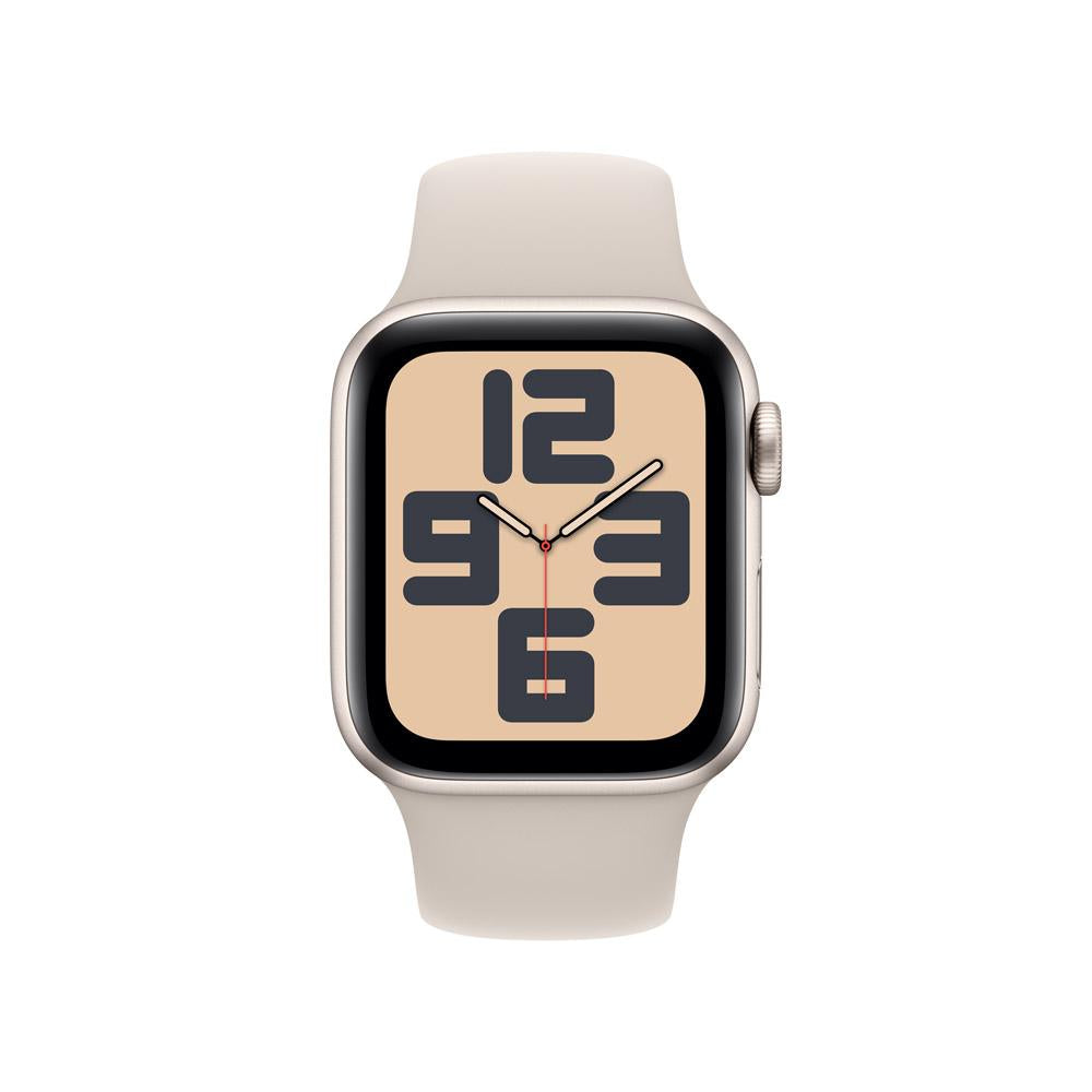 Apple Watch SE GPS • Caja de aluminio blanco estelar de 40 mm • Correa deportiva blanco estelar - S/M