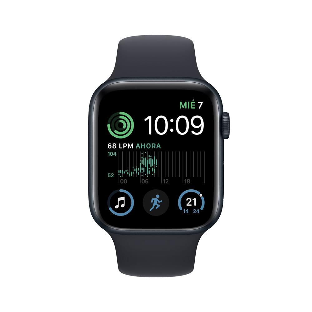 Apple Watch SE (GPS) - Caja de aluminio en color medianoche de 44 mm - Correa deportiva en color medianoche - Talla única