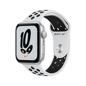 Apple Watch Nike SE (GPS) - Caja de aluminio en plata de 44 mm - Correa Nike Sport platino puro/negra - Talla única