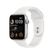 Apple Watch SE (GPS) - Caja de aluminio en plata de 44 mm - Correa deportiva blanca - Talla única