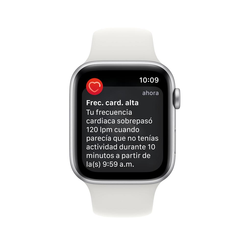 Apple Watch SE (GPS) - Caja de aluminio en plata de 44 mm - Correa deportiva blanca - Talla única