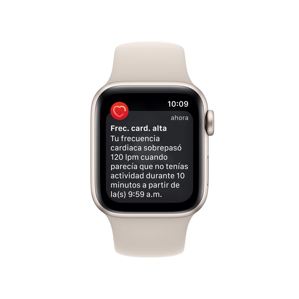 Apple Watch SE (GPS + Cellular) - Caja de aluminio en blanco estrella de 40 mm - Correa deportiva blanco estrella - Talla única