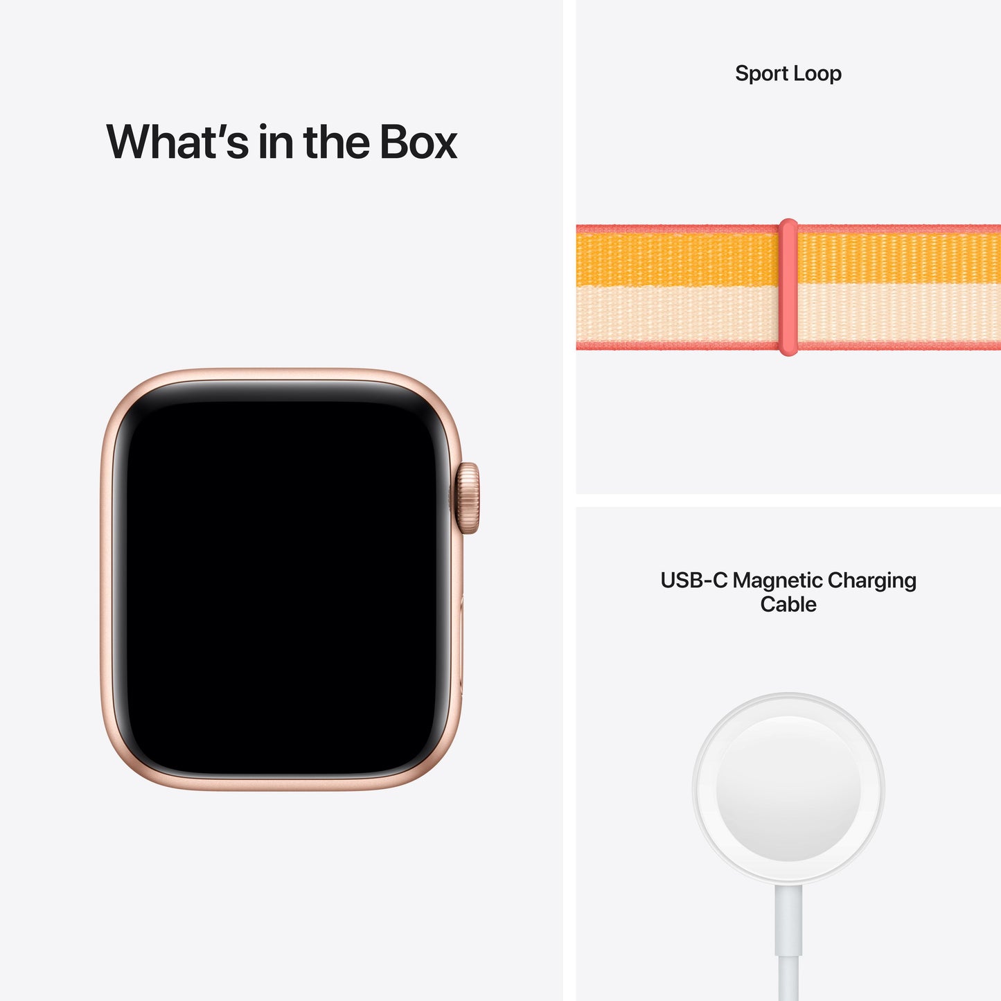 Apple Watch SE (GPS + Cellular) - Caja de aluminio en oro de 44 mm - Correa Loop deportiva en color maíz/blanco